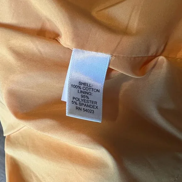 Banana Republic Skirt Women's 4 Pencil Poplin Mustard Gold Preppy Vented - Picture 8 of 8